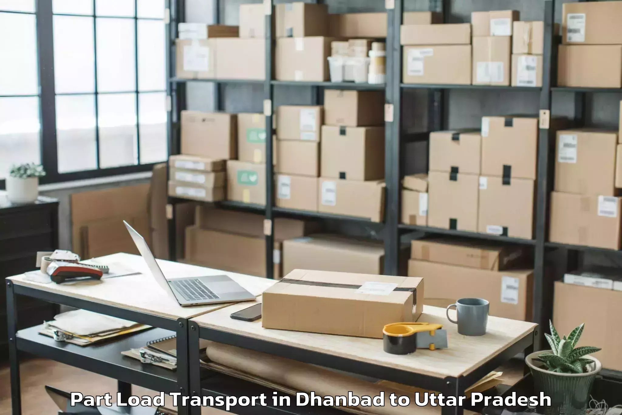 Book Dhanbad to Galgotias University Noida Part Load Transport Online